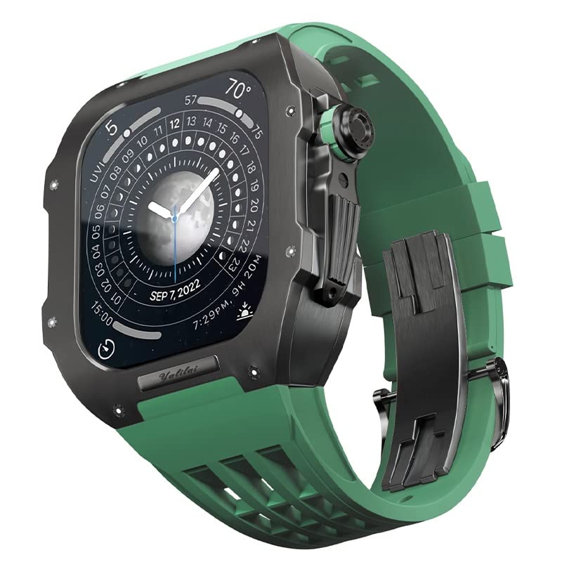 Boîtier en titane Apple Watch 8 7 45 mm et kit modification bracelet vert 1