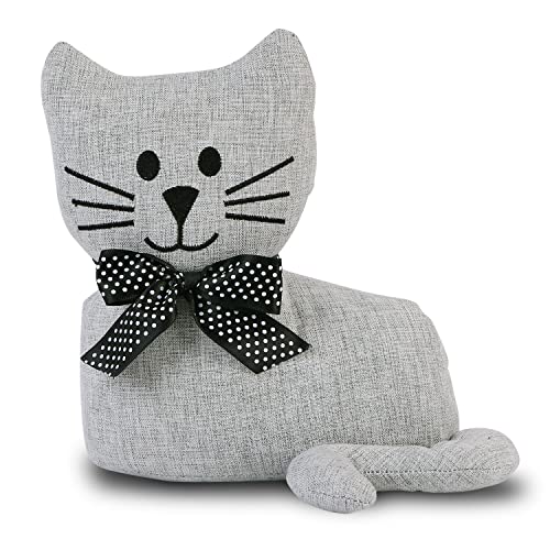 Sanferge Cute Decorative Door Stopper For Home And Office Floor Door Stops, Fabric Animal Weighted Heavy Wall Protectors, Gray Cat #TOP15