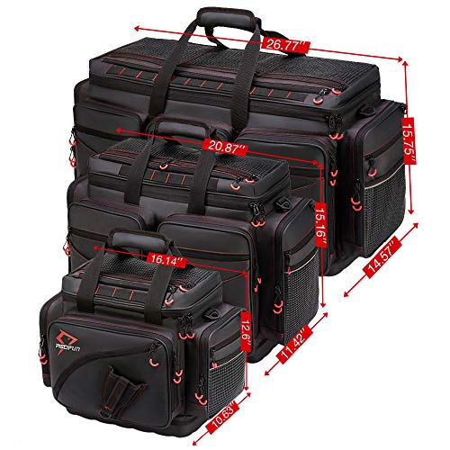 Piscifun Fishing Tackle Bags With 4 Tackle Boxes, Large Water Resistant Fishing Storage Bags With 3700 Tackle Trays, Outdoor Travel Pro Fishing Tackle Bag For Fishing, Camping, Hiking (Xl) #TOP5