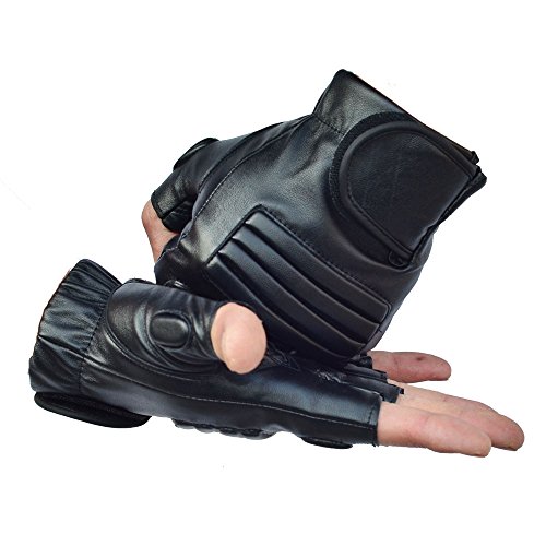 Codomoxo® - Guantes tácticos militares al aire libre con media franja para combate, antideslizantes, cazadores, guantes de deporte y entrenamiento de piel sintética