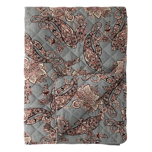 Chic Antique Quilt AIX Opal Taupe mit Paisley Muster 180x130 cm Tagesdecke