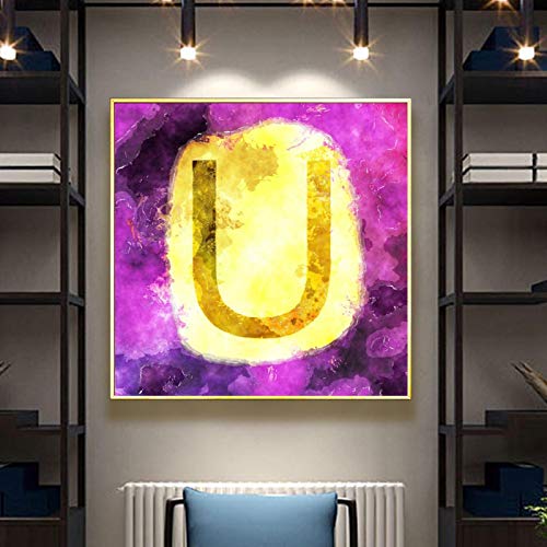 Photos abstraites aquarelle premium aux nuances dorées et violettes 30x30
