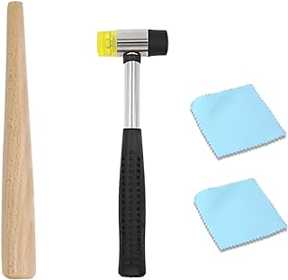 Jewelers Rubber Hammer Mallet with Wood Ring Mandrel Sizer Sizing Adjuster Ring Shaper Repair Tools Jewelry Making Kit