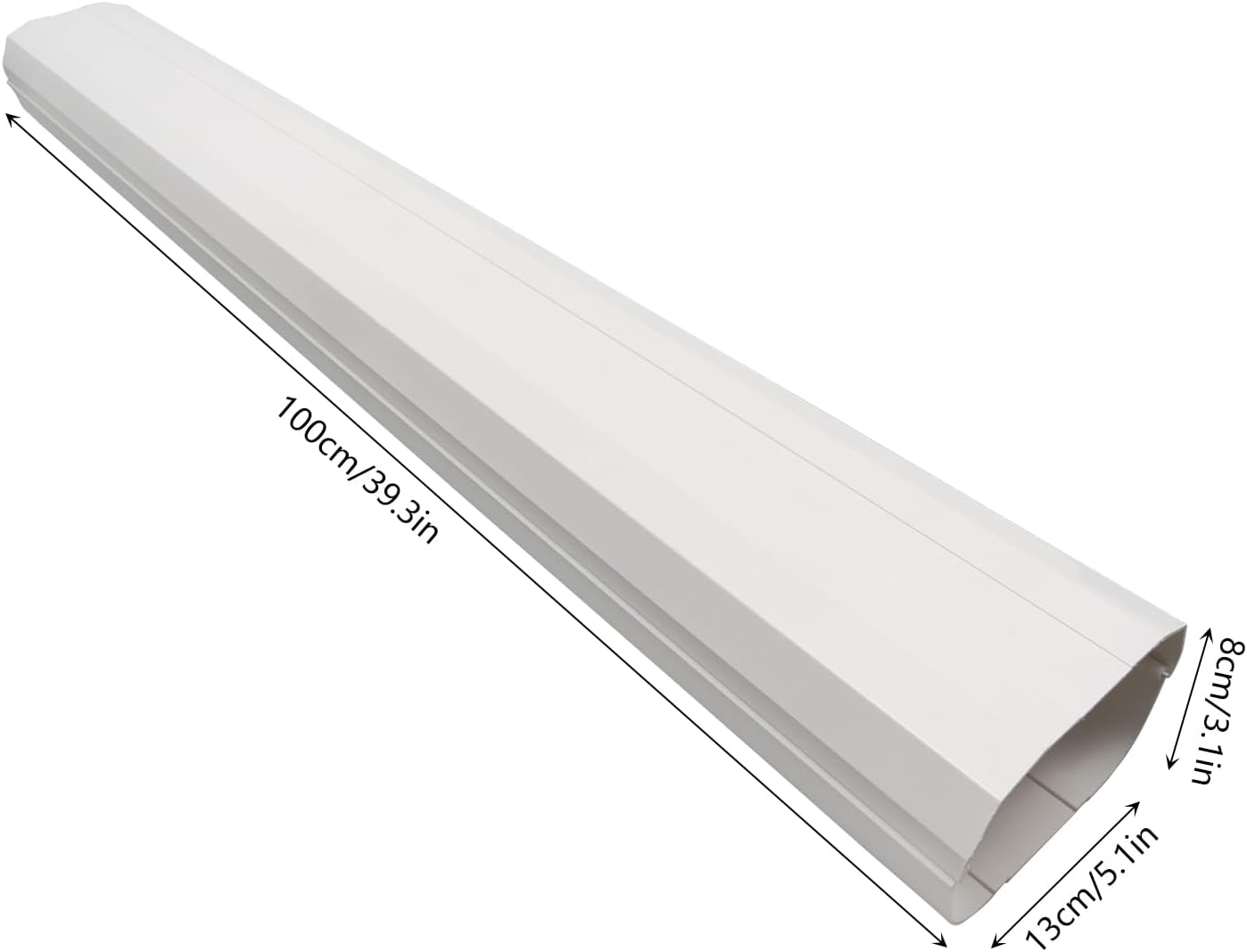 5" 17Ft PVC Line Set Cover Mini Split Line Set Cover with 4 Straight Ducts and 1 Flexible Ducts Air Conditioners Decorative Tubing Cover Kit for Split or Central AC and Heat Pum
