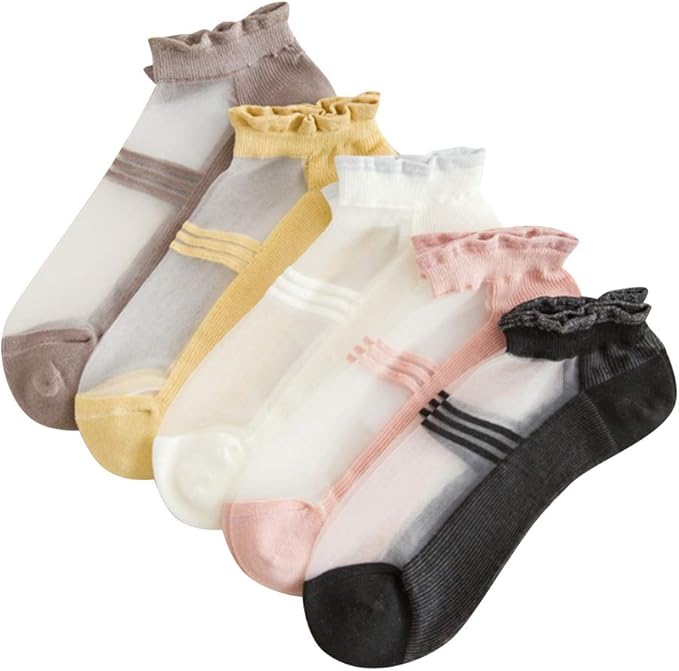 Amazon 靴下 レディース 夏 レースソックス かわいい 女性用 夏 くつした くるぶし シースルー靴下 透明 極薄 蒸れないくつ下 涼しい スニーカーソックス アウトドア 22ー25cm 033カラー1 靴下 通販