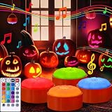 Rechargeable Halloween 16 Colors LED Pumpkin Lights with Remote and Timer