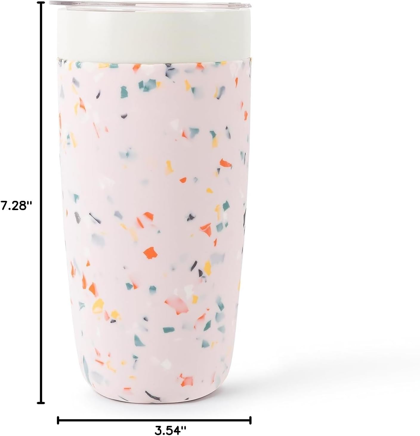 W&P Porter Insulated Tumbler 20 oz | No Metallic Aftertaste Ceramic Coated for Water, Coffee, & Tea | Wide Mouth Vacuum Insulated | Dishwasher Safe, Blush Terrazzo - Image 5