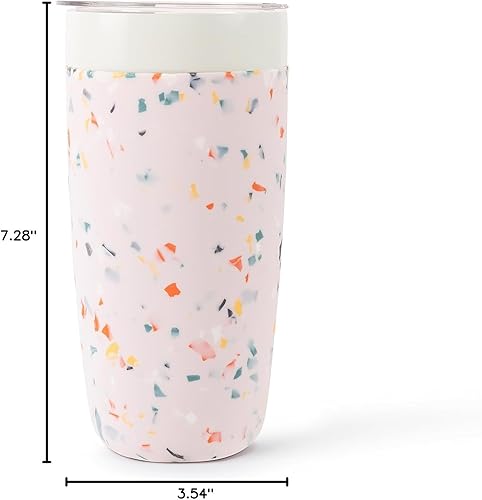 Miniatura 5 de W&P Porter - Vaso aislado de 20 onzas, revestimiento de cerámica, sin regusto metálico, para agua, café y té, boca ancha aislada al vacío, apto para