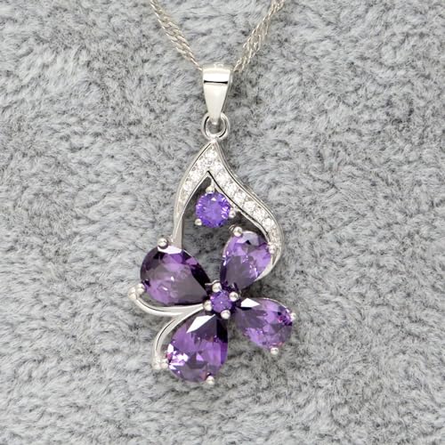 Collier améthyste TABOJS en argent avec pendentif trèfle classique - 6