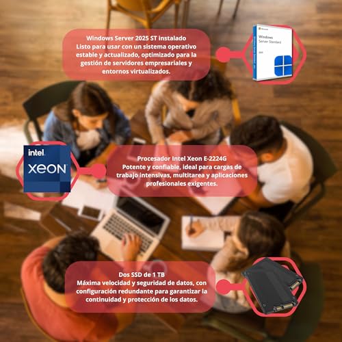 Miniatura 6 de Lenovo Thinksystem St50 - Cpu Intel Xeon E-2224g, 32 Gb De Ram Ecc, 2 Ssd De 1 Tb, Win Server 2025 Standard Reacondicionado