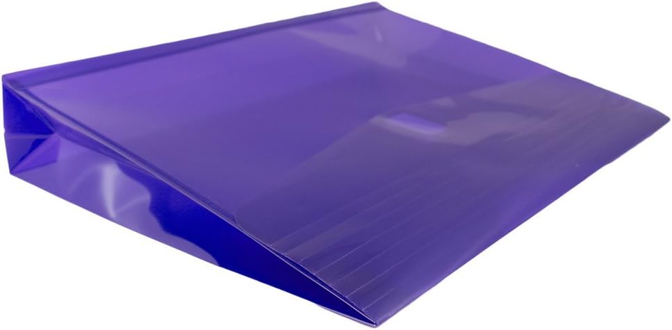 JAM PAPER Plastic Expansion Envelopes with Hook & Loop Closure - Letter Booklet - 9 3/4 x 13 with 2 Inch Expansion - Purple - 12/Pack