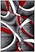 Reaowazo ST34 Area Rug Black Red Gray Modern Abstract Many Aprx Sizes Available , 2 X 3 ACTUAL IS 22''X35''