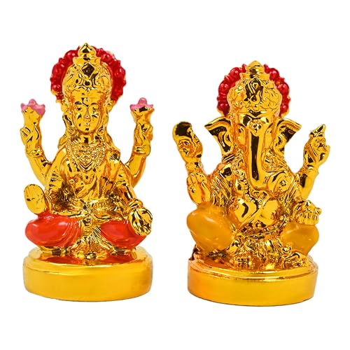 Image of ZAICUS Laxmi Ganesh Idol Set - Goddess Lakshmi & Lord Ganesha Murti for Home Mandir, Puja, Diwali & Housewarming Gift