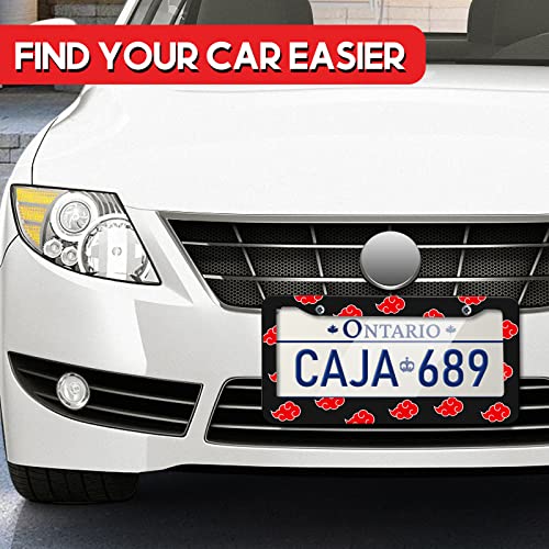 Akkya License Plate Frames for Women Men Car Plate Holder Cover Cool Anime Red Cloud Metal Tag Frame Stainless Steel Car Accessories Front Rear Plate Decor by Akkya - Image 5