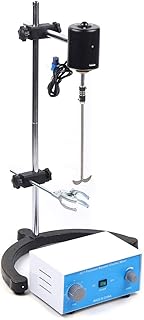 Electric Overhead Mixer with 0-2800 RPM Adjustable Speed & 120 Min Timer Professional Laboratory Stirrer, 2.64 Gal (10L) Capacity for Chemical Biological Experiments, Includes Clamp 100W