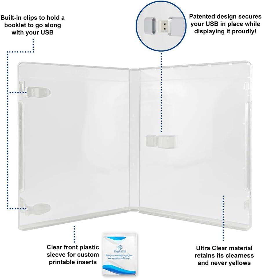 Flash Pac® USB Flash Drive Case Super Clear - 25 Pack