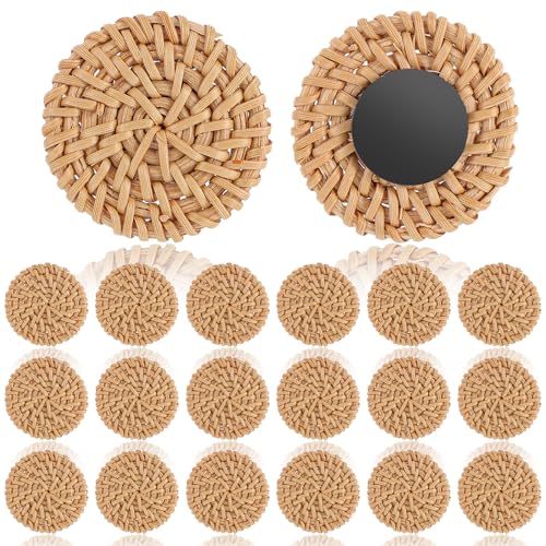 20 imanes rattan decorativos redondos para nevera
