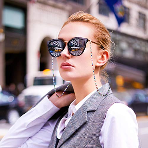 Hollosport 5Pcs Face Mask Chains And Cords For Women, Beaded Eye Glasses Necklace Holder Lanyard Multi-Purpose Accessory For Adults With 10 Free Eyeglass Loops #TOP4