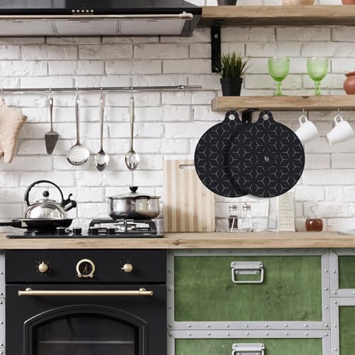 HI NATURE™ Induktionsschutzmatte 4 Stück, Herdabdeckung Induktionsfeld I Induktionsschutz I Induktionsmatte, Induktionsabdeckung, Herdabdeckplatte 4 Stück | Schwarz