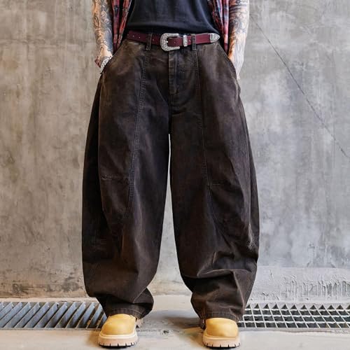 Men's Baggy Jeans Y2K Vintage Distressed Ripped Wide Leg Denim Pants Casual Loose Fit Hip Hop Streetwear Trousers4