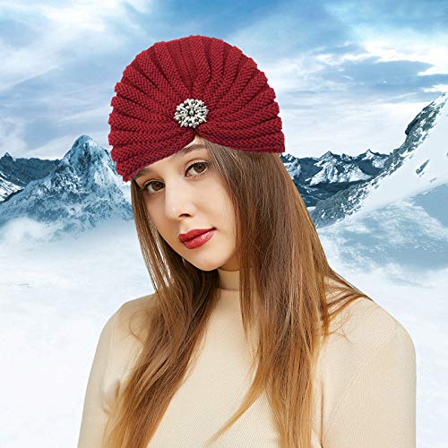 Jinfe Baseball Cap Drying Women's Round Bead Accessories Hat Woolen Hat Knitted Hat Bohemian Toe Clear Baseball Cap Red #TOP3