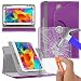 Produktbild N4U ONLINE® Verschiedene Farbige Glas & Rotierend PU Leder Huawei Mediapad T1 8 pro Lite Tablet - Lila