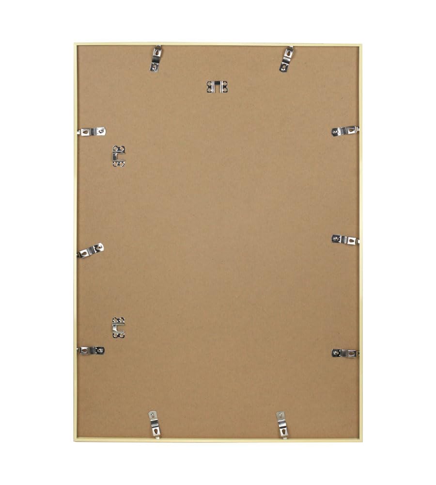 KM FOTO 3er 5er Set New Lifestyle Kunststoff Bilderrahmen mit Passepartout & Kunststoffglas Hoch- & Querform: Farbe: 3er Pack Gold | Format: 50x70