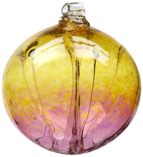 Kitras Witch Ball, Gold/Cranberry