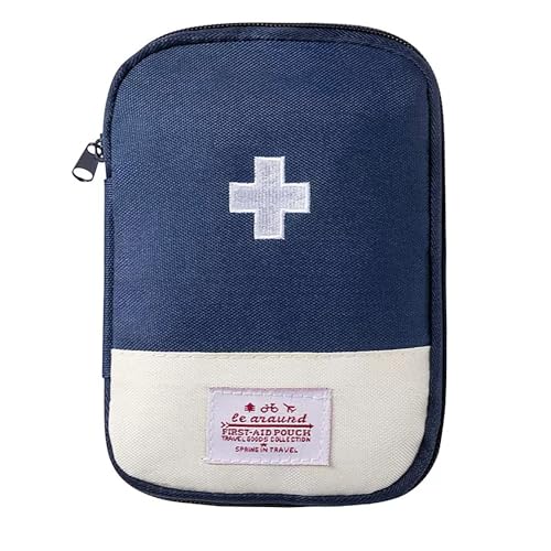 Image of First Aid Bag,Empty First Aid Pouch,Mini Portable Medical Bag for Outdoor Camping Hiking Travel Emergency,Multifunction Emergency Medicine Storage Bag-7x5 inch (Blue, 3)