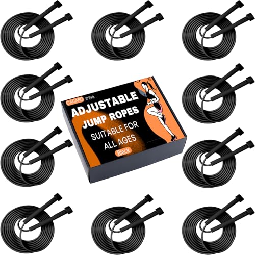 CACASO 10 Pcs Jump Ropes, Adjustable Jumping Ropes with Plastic