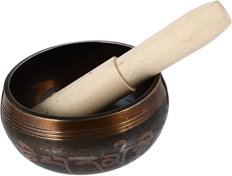 LIOOBO Handmade Tibetan Singing Bowl Set for Meditation Yoga Decor Buddha Sound Bowl Mallet