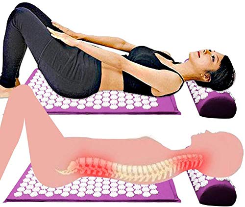 Conjunto de almofada massageador de acupressão alivia o estresse, dor nas costas, tapete de acupress