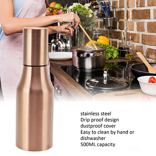 Topincn Oil Dispenser Bottle, Stainless Steel Drip Proof Oil Dispensing Bottle Pp Material Green Oil Pourer With Dustproof Cover For Kitchen(500Ml Rose Gold) #TOP4