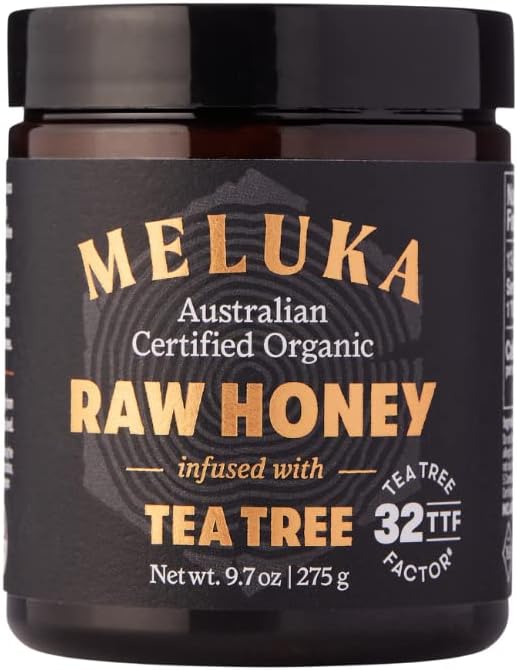 Meluka Native Premium Honey Infused with Tea Tree, TTF32, Unpasteurized and Unfiltered