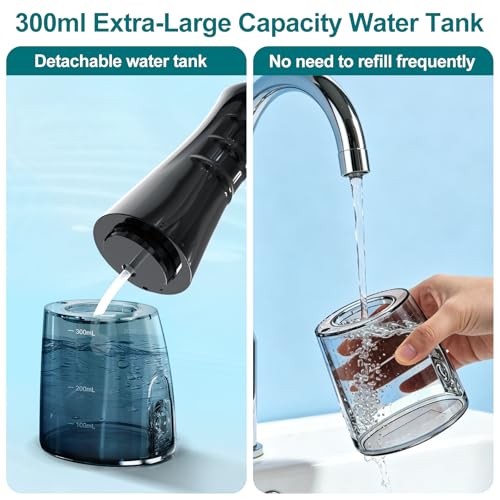 Nicefeel Water Flosser, Cordless Water Dental Pick for Teeth, Braces, Orthodontic, Gum, Portable Water Flosser for Travel & Home with 5 Jet Tips & 3 Modes, 300ml Water Tank, IPX7 Waterproof - Thumbnail 5