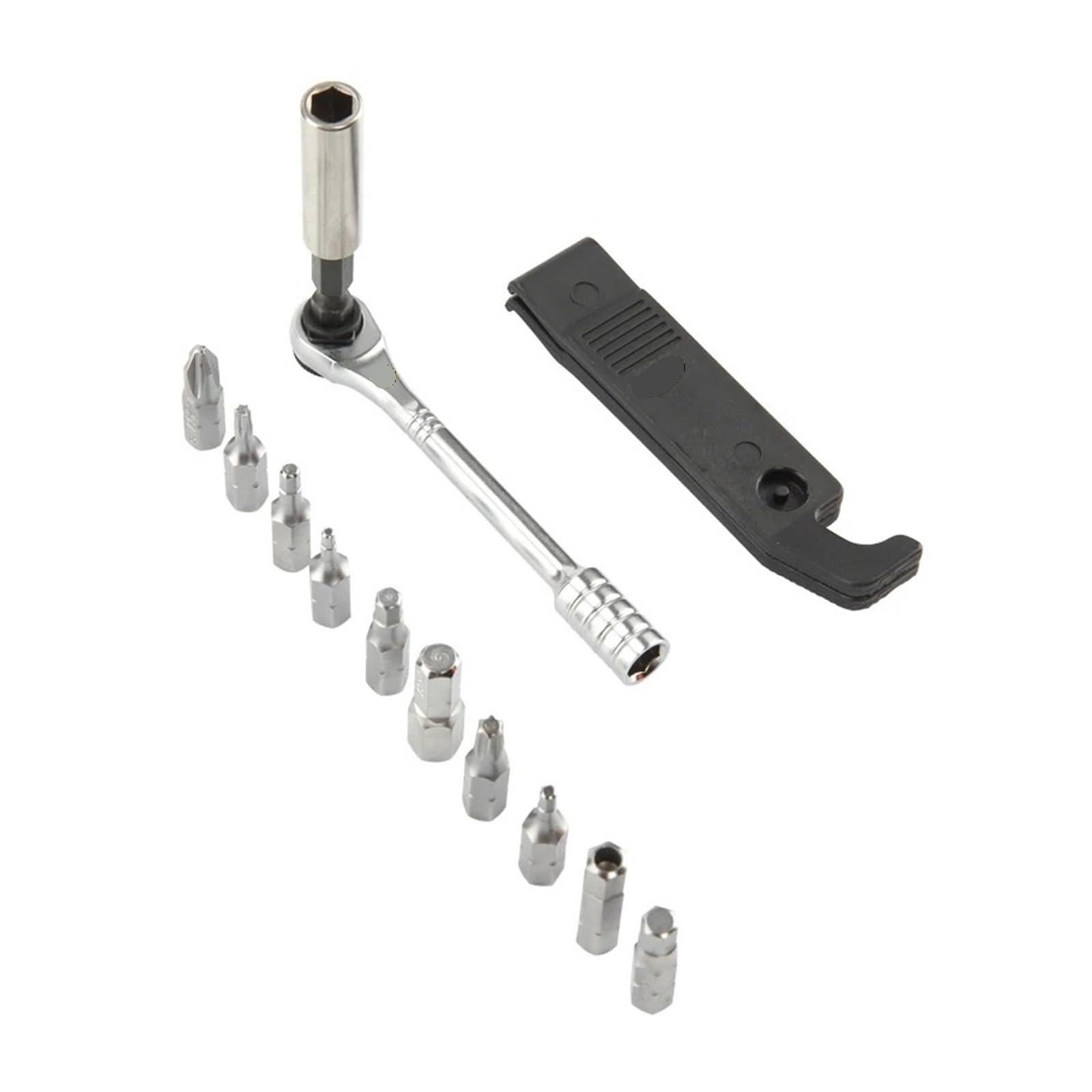 Generico Herramientas de reparación Bicicletas Carretera TT2524, Llave Torx Hexagonal 15 en 1 con trinquete Lite