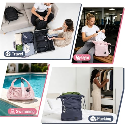WiseBoy 2 Pack Travel Laundry Bag, Compression Storage for Dirty Clothes by WiseBoy - Used condition - Image 6