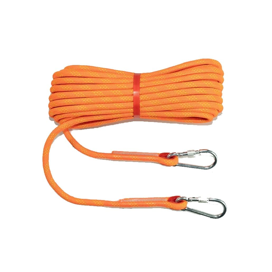 Cuerda Escalada 30M De Seguridad Nylon Cuerdas Rescate con 2 Mosquetón para Usos Al Aire Libre Camping Exterior Montañismo