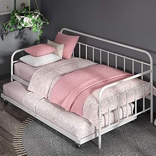 Zinus Florence Twin Daybed and Trundle Frame Set / Premium Steel Slat Support / Daybed