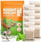 Mouse Repellent 10 Pouches, Pest Control with Peppermint Oil Freshe Air to Repel Mice, Rodent Mice Repellent Indoor for Mouse Roach Ant Spider, Natural Mouse Deterrent Outdoor for Car Engines Kitchen