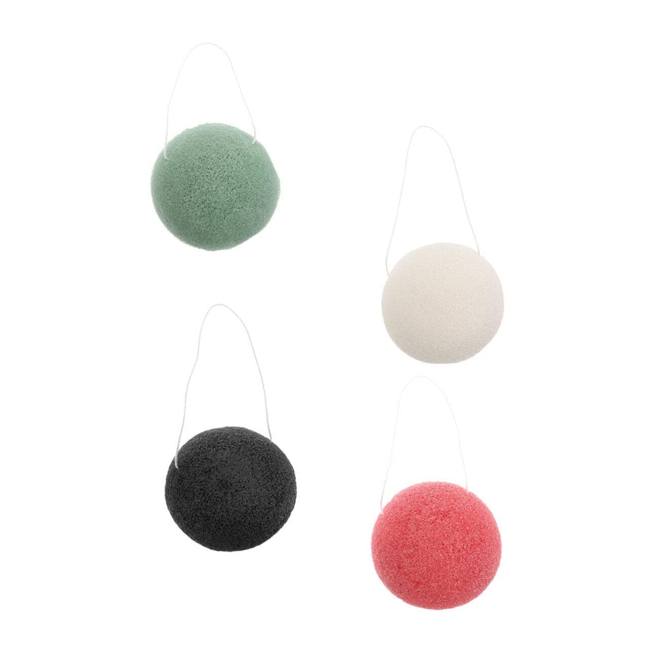 Cushion Puff 4pcs Jie Konjak Sponge Body Scrub Sponge Esponjas Faciales Compressed Sponges Mini Puff Face Wash Cosmetics Pad Exfoliating Facial Sponges Wash Face Flutter Skin Care