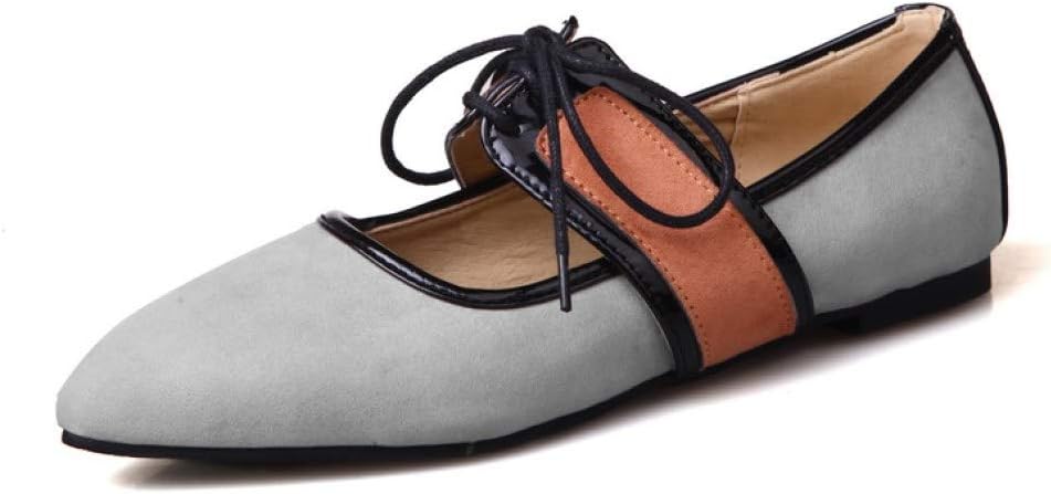 Women Ballet Flat Shoes Suede Pointed Toe Fashion Patchwork Female Summer Flats Non-Slip Mary Jane Shoes