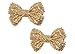 Anna Belen "Ariana" Glitter Bow Hair Clip O/S Gold (2 Pieces)