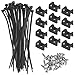 XINGYHENG 100Pcs Saddle-type Cable Tie Mount Bases Cable Clip Organizer Cord Holders and 100Pcs Cable Zip Ties with 100PCS Deep Thread Pan Head Screws Cable Wire Management for Office and Home(Black)