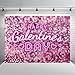 Wollmix Happy Galentines Day Decorations Banner 7x5ft for Party Backdrops - Pink Love Heart Decor Favors Gifts for Friends, Women, Her - Supplies, Photo Booth Props, Sign