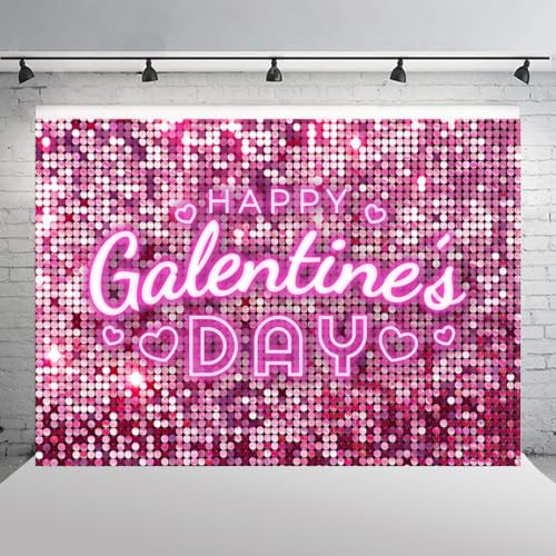 Wollmix Happy Galentines Day Decorations Banner 7x5ft for Party Backdrops - Pink Love Heart Decor Favors Gifts for Friends, Women, Her - Supplies, Photo Booth Props, Sign by Wollmix - Image 4