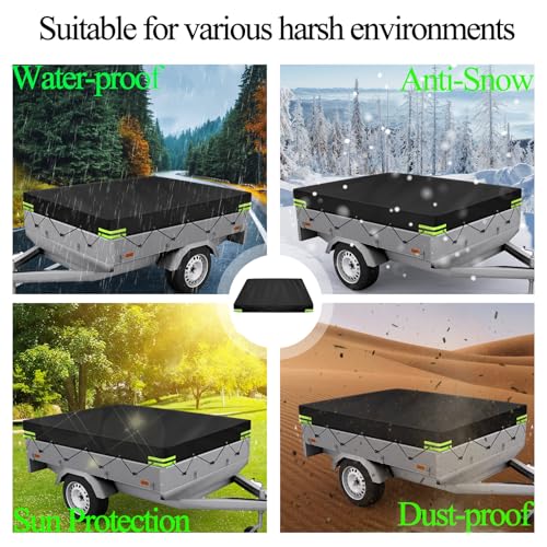 Anhänger Plane 210 x 114 x 10 cm, Anhänger Abdeckplane 750 kg, Trailer Flat Tarpaulin, Abdeckplane für anhänger, Anhängerplane 420D Oxford Material
