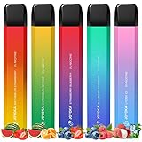 elektro zigarette blu Joyoka 5 Stücke Einweg E Zigaretten sind ohne Nikotin, ohne Knöpfe oder Einstellungen. Sie brauchen nicht, e liquid zu füllen, Verdampfer zu reinigen oder Gerät aufzuladen, Sie können es einfach direkt verdampfen, was Ihnen den ultimativen Komfort und ein wunderbares Dampfen-Erlebnis bietet.