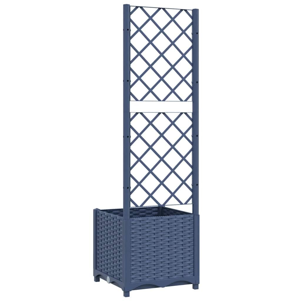 vidaXL Garten-Pflanzgefäß mit Spalier Blaugrau 40 x 40 x 136 cm PP