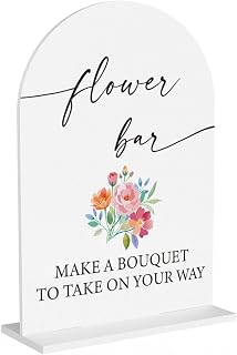 Flower Bar Sign Build Your Own Bouquet Bar Sign for Wedding Engagement Bridal Shower Baby Shower Ceremony Reception Event Party Acrylic Decor 5"x7"